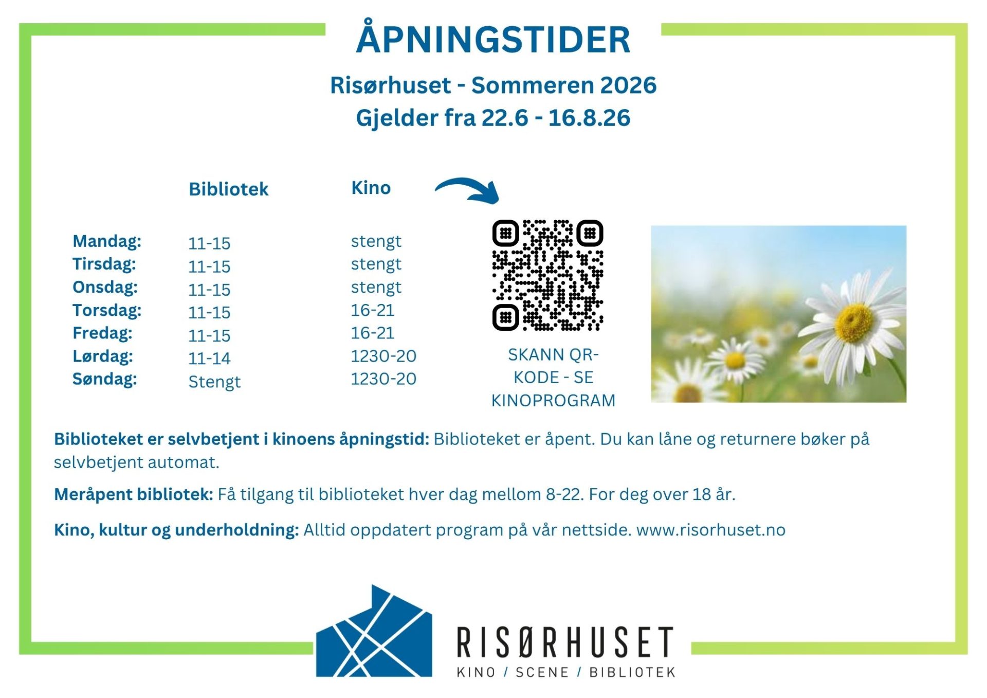 Bilde av åpningstidene